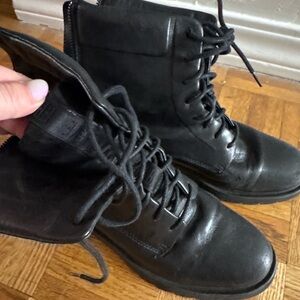 Frye Black Lace-Up Ankle Booties